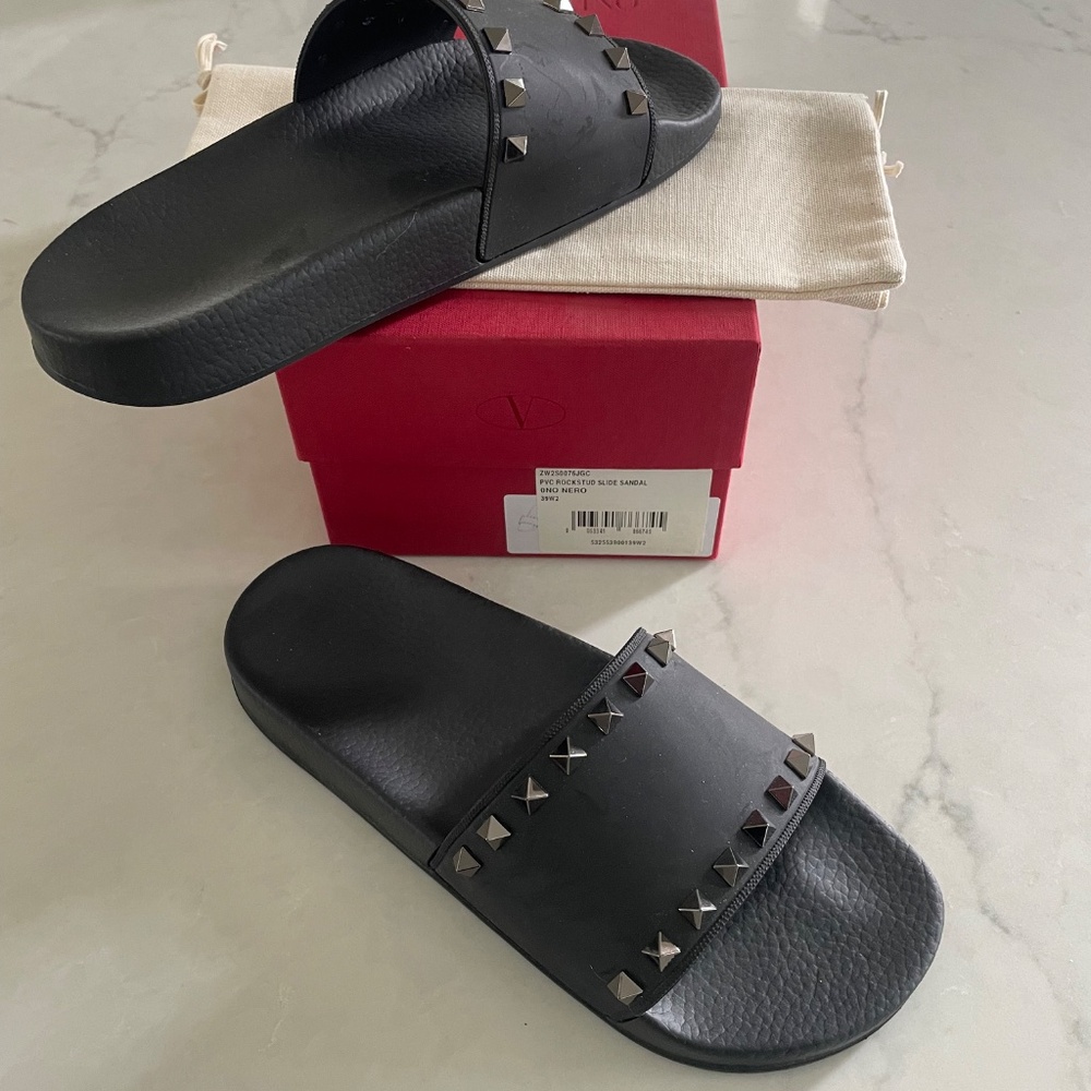 Valentino Rockstud Slide Sandal Womens Size 8 - Picture 2 of 5
